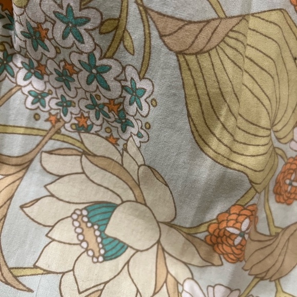 Halogen Cotton A-Line Skirt with Floral Print in Green and Yellow - Picture 2 of 3